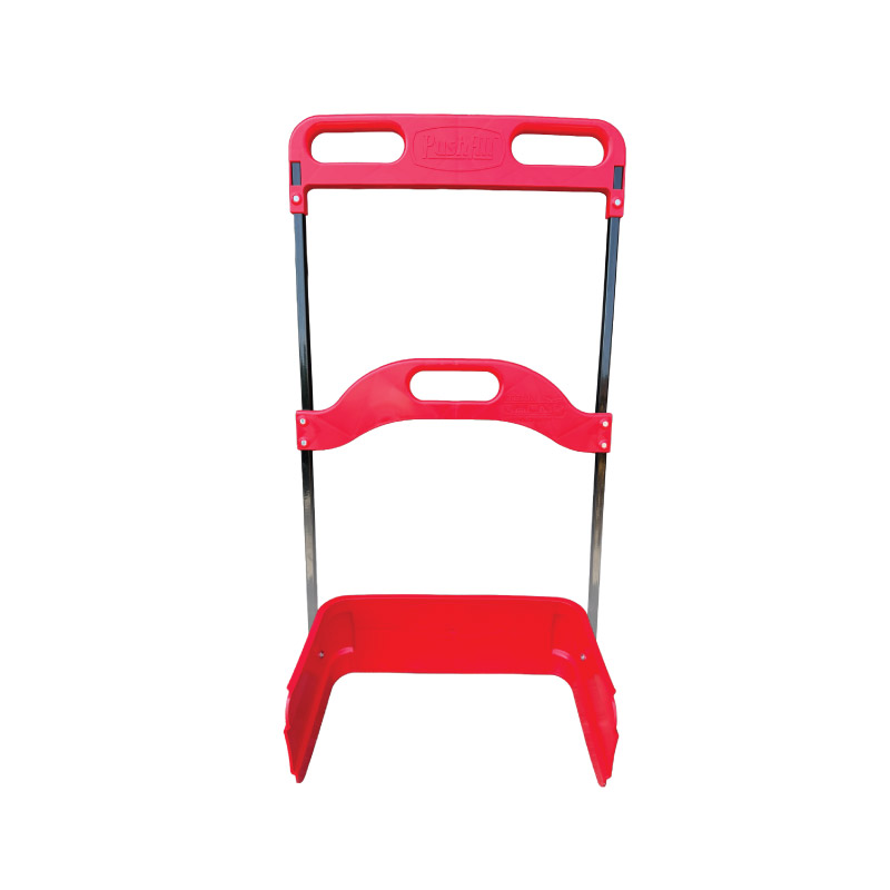 Red plastic Multi-Purpose Pusher with steel frame